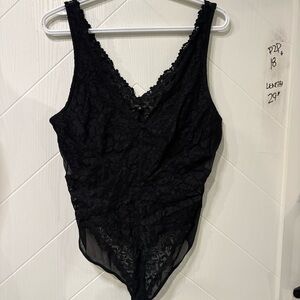 Dynamite black lace bodysuit top Y2K sheer /Gothic/ Sexy/Layering/‎ Club